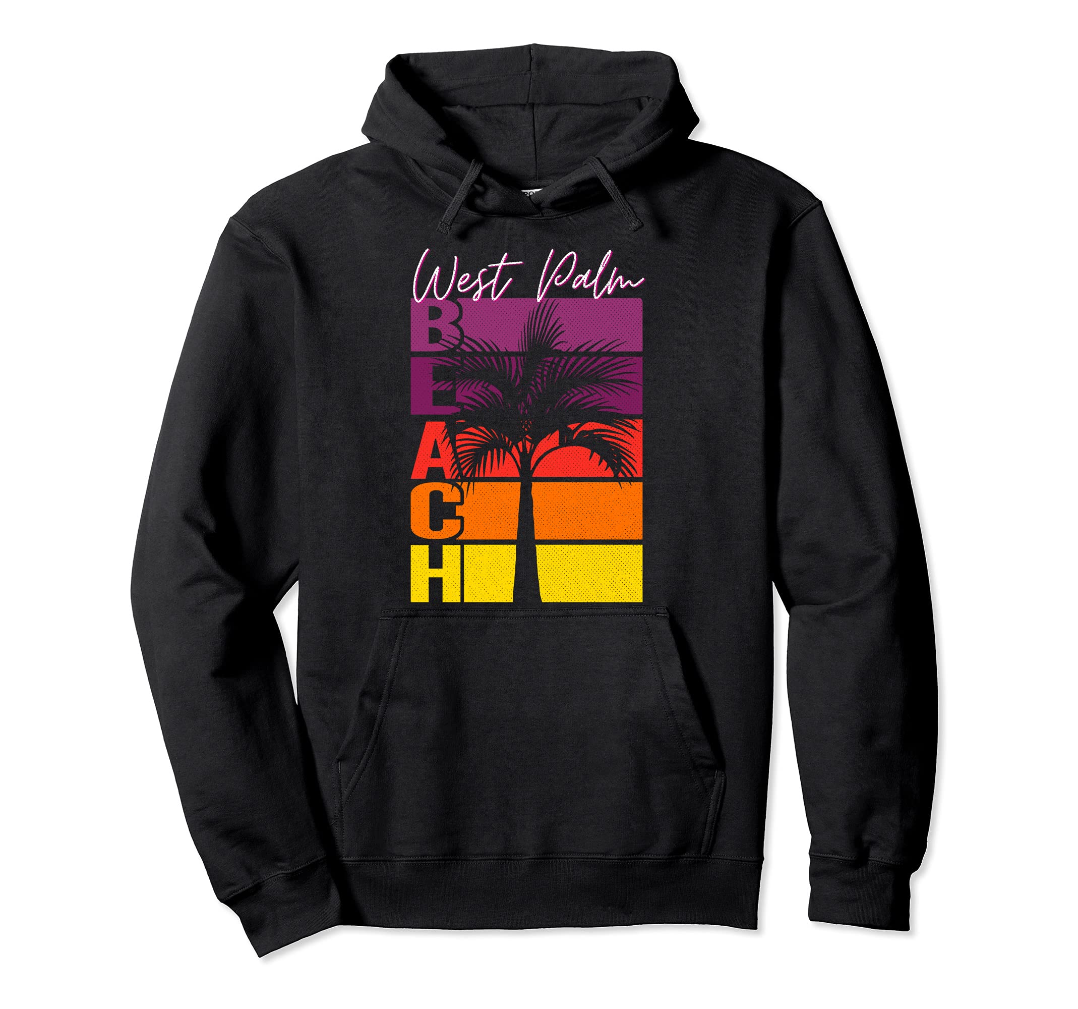 West Palm Beach Sunset Palm Trees Hoodie - Graphic Print for Adults - T-Shirt, Sweatshirt, Hoodie