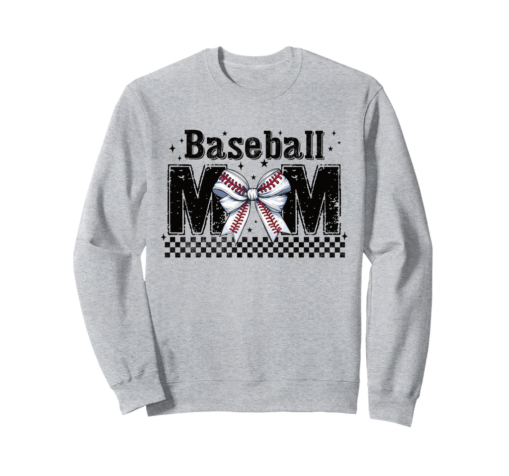 Baseball Mom Bow Sporty Mama Game Sweatshirt - Streetwear Style for Adults - T-Shirt, Sweatshirt, Hoodie