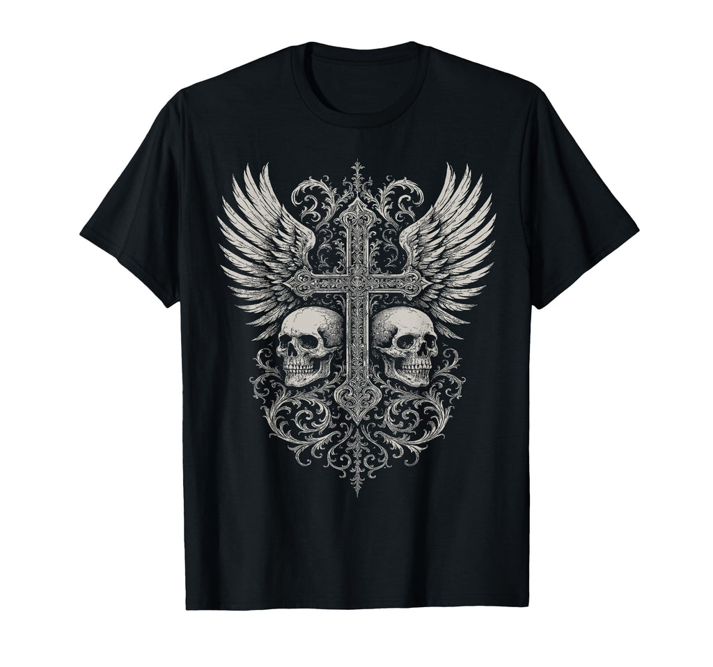 Gothic Skull Grunge Alt Aesthetic Y2K T-Shirt - Custom Art Print Men Women - T-Shirt, Sweatshirt, Hoodie