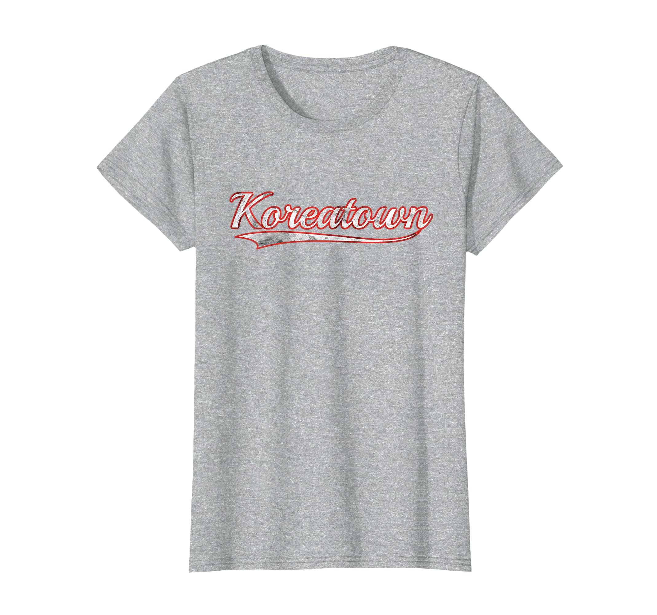 Koreatown Varsity Distressed Throwback T-Shirt - Unique Graphic Men Women - T-Shirt, Sweatshirt, Hoodie