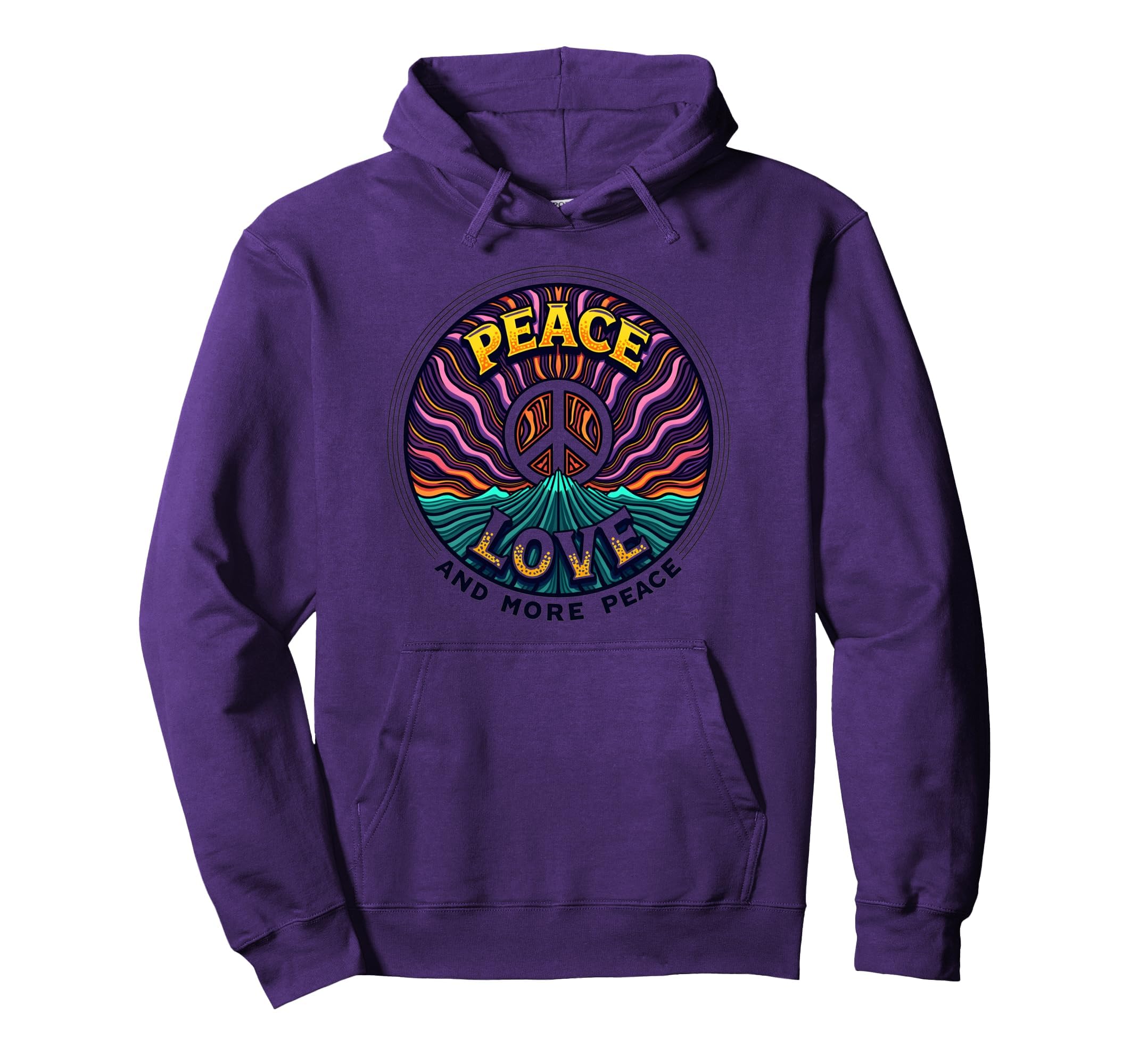 Hippie Peace Love 60S Groovy Psychedelic Hoodie - Unique Graphic Men Women - T-Shirt, Sweatshirt, Hoodie