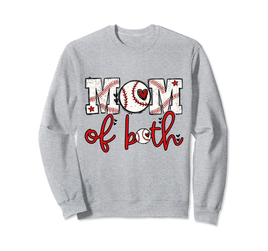 Mom Both Softball Baseball Mama Sweatshirt - Minimalist Print for Adults - T-Shirt, Sweatshirt, Hoodie