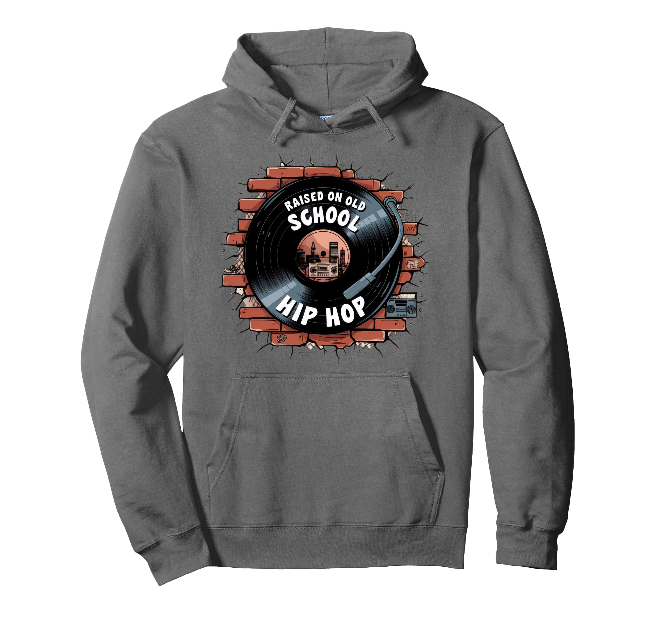 Raised Old School Hip Hop Cassette Hoodie - Graphic Print for Adults - T-Shirt, Sweatshirt, Hoodie