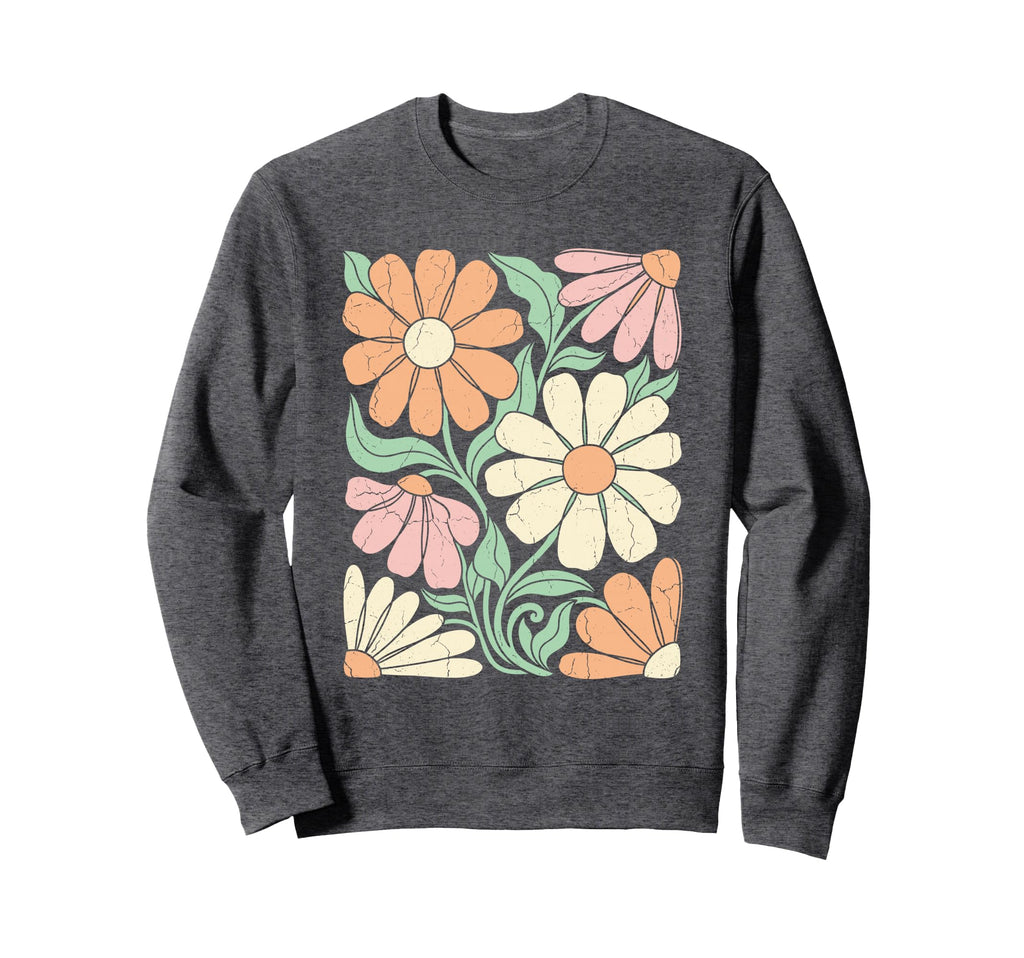 Floral Aesthetic Pastel Daisy Sweatshirt - Streetwear Style Men Women - T-Shirt, Sweatshirt, Hoodie
