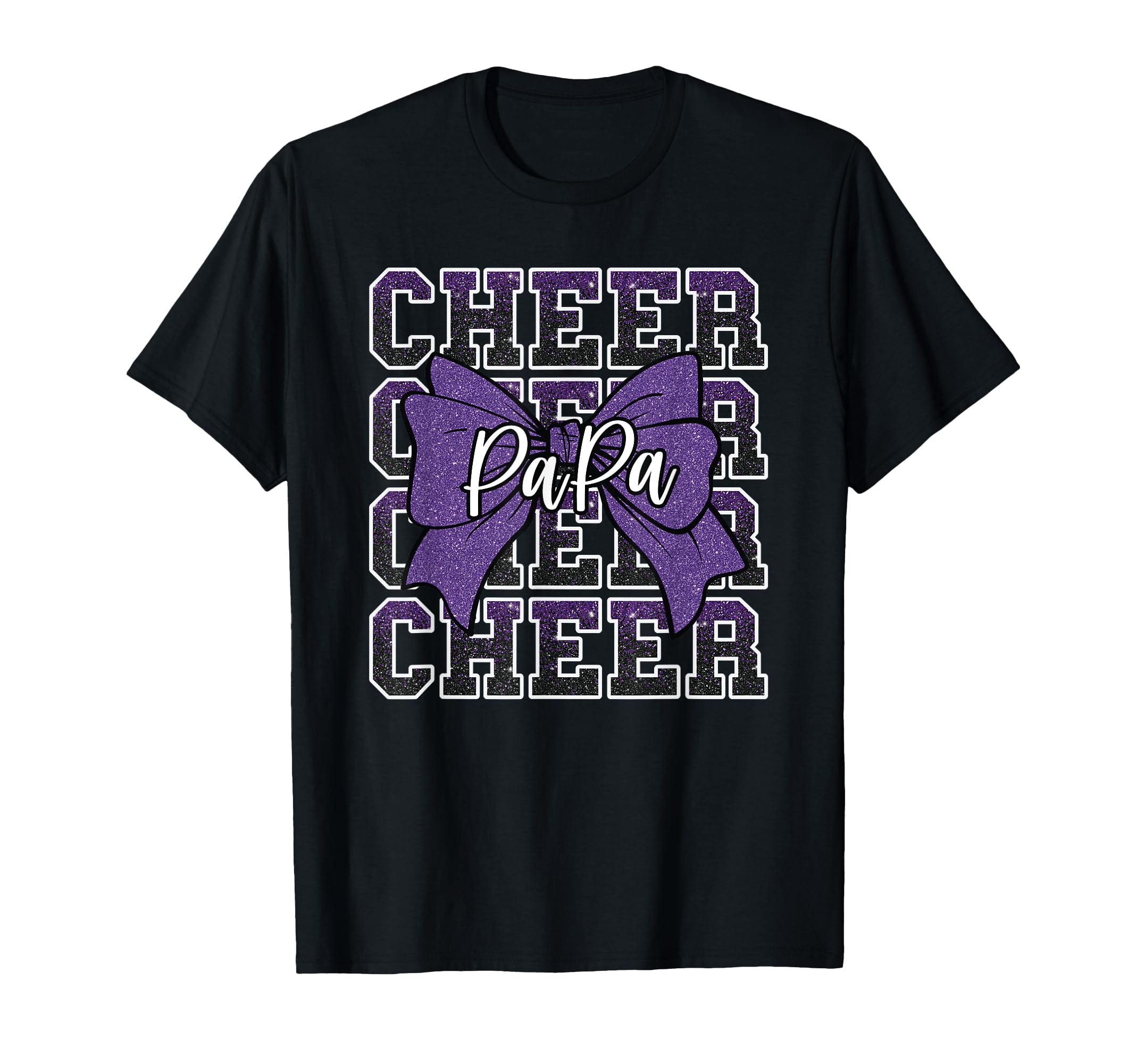 Cheer Papa Dad Bow Sport Cheerleader T-Shirt - Minimalist Print Unisex - T-Shirt, Sweatshirt, Hoodie