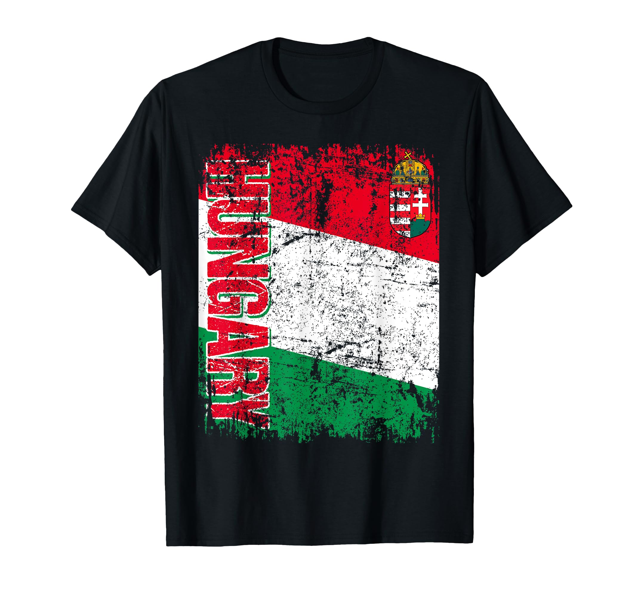 Hungary Flag Distressed Hungary T-Shirt - Casual Everyday Wear Unisex - T-Shirt, Sweatshirt, Hoodie