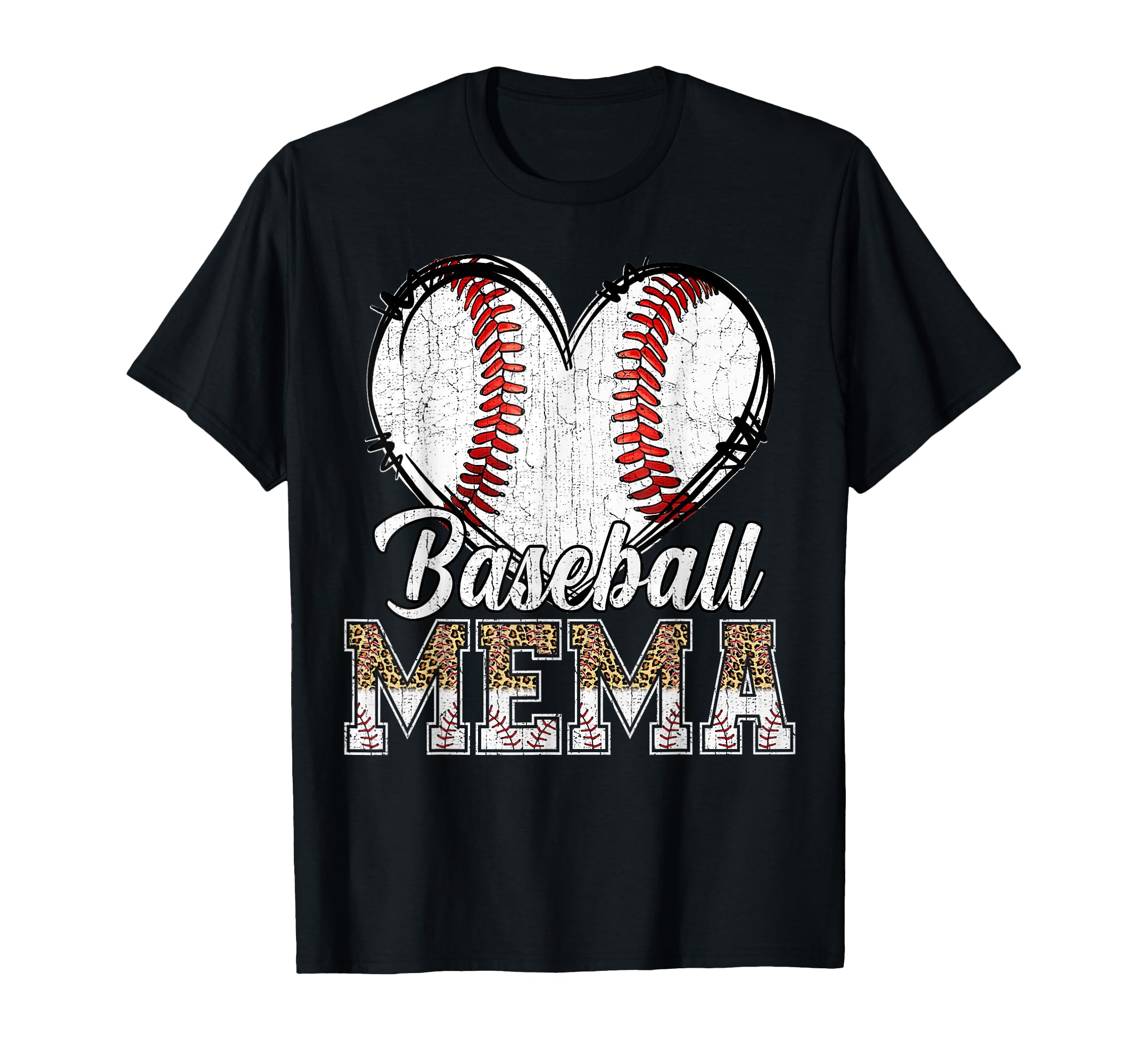 Softball Baseball Mema Heart T-Shirt - Fun Novelty Design for Adults - T-Shirt, Sweatshirt, Hoodie