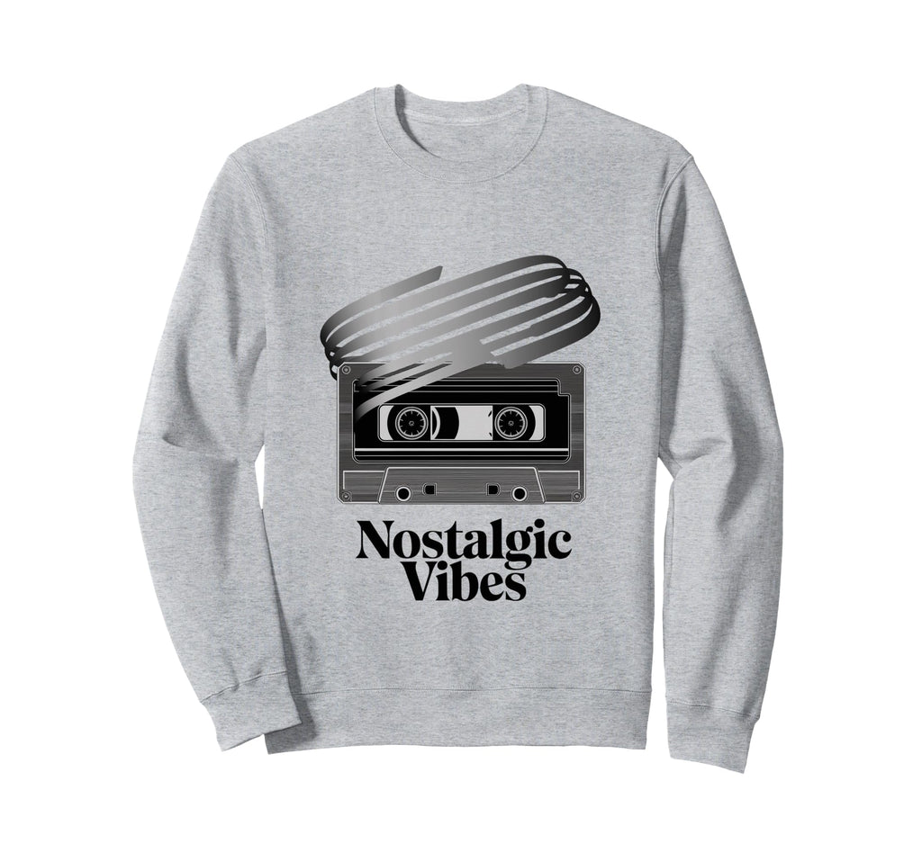 Cassette Tape Nostalgic Vibes Sweatshirt - Minimalist Print Unisex - T-Shirt, Sweatshirt, Hoodie