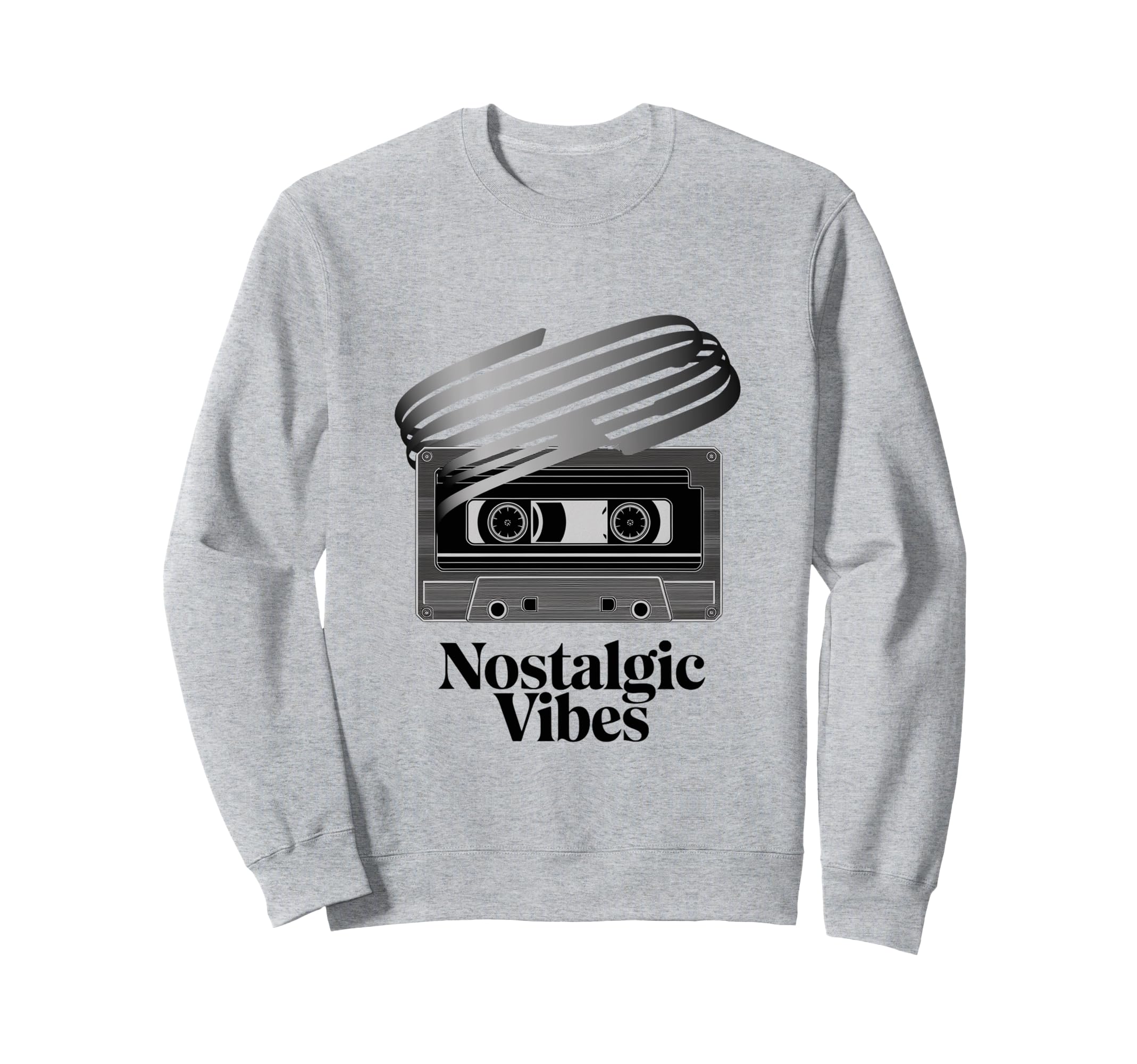 Cassette Tape Nostalgic Vibes Sweatshirt - Minimalist Print Unisex - T-Shirt, Sweatshirt, Hoodie