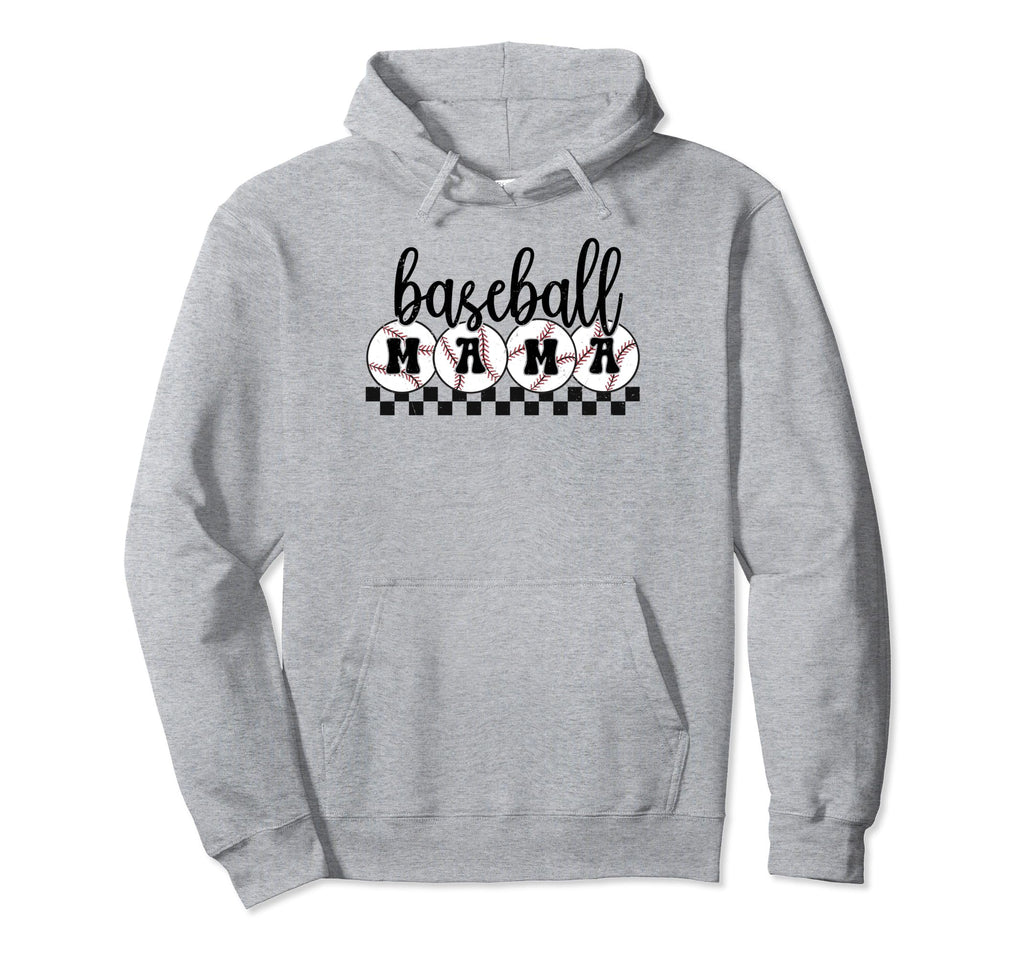 Checkered Baseball Mama Baseball Hoodie - Minimalist Print Men Women - T-Shirt, Sweatshirt, Hoodie