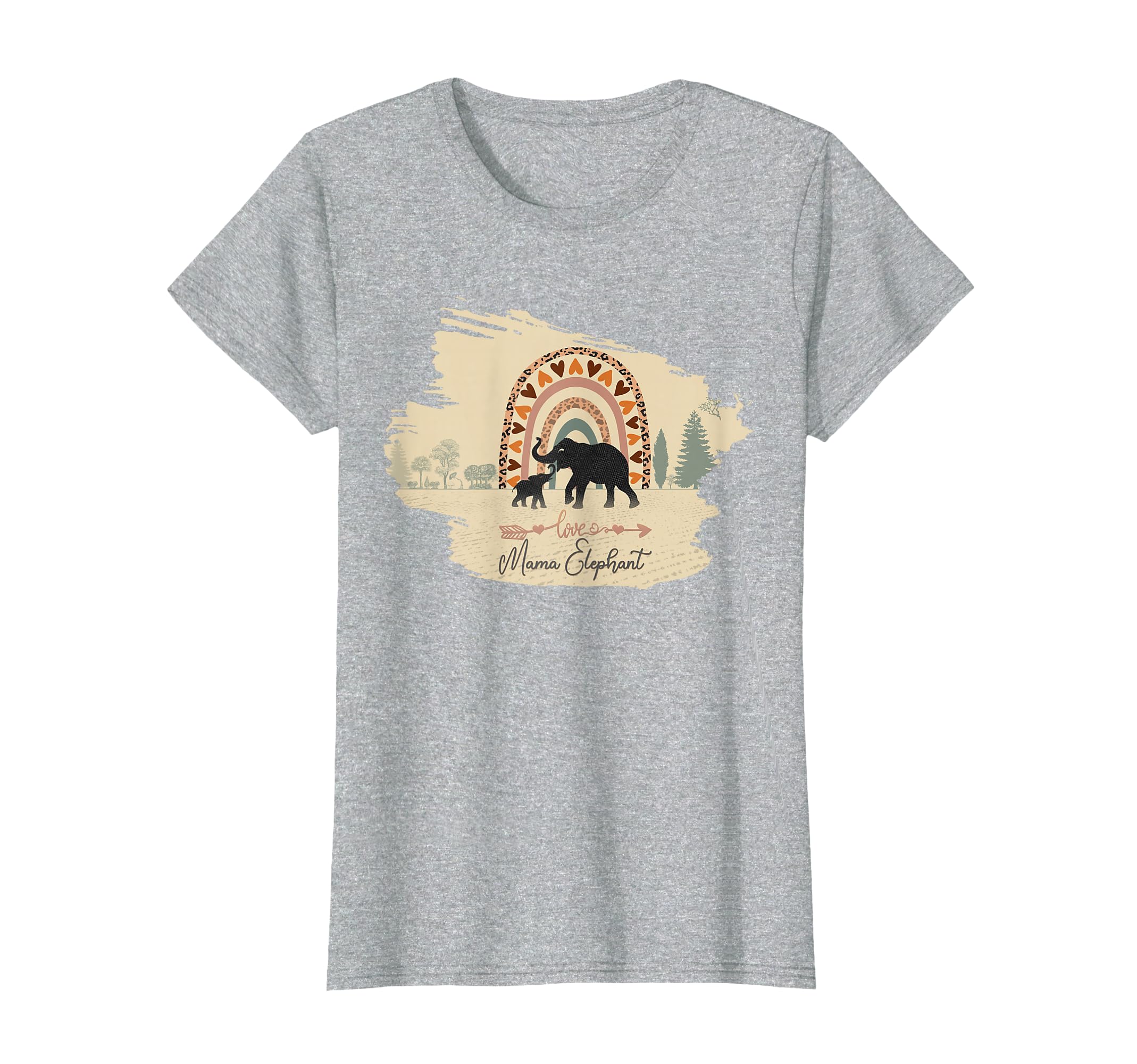Mama Elephant One Calf And Rainbow T-Shirt - Novelty Apparel Men Women - T-Shirt, Sweatshirt, Hoodie