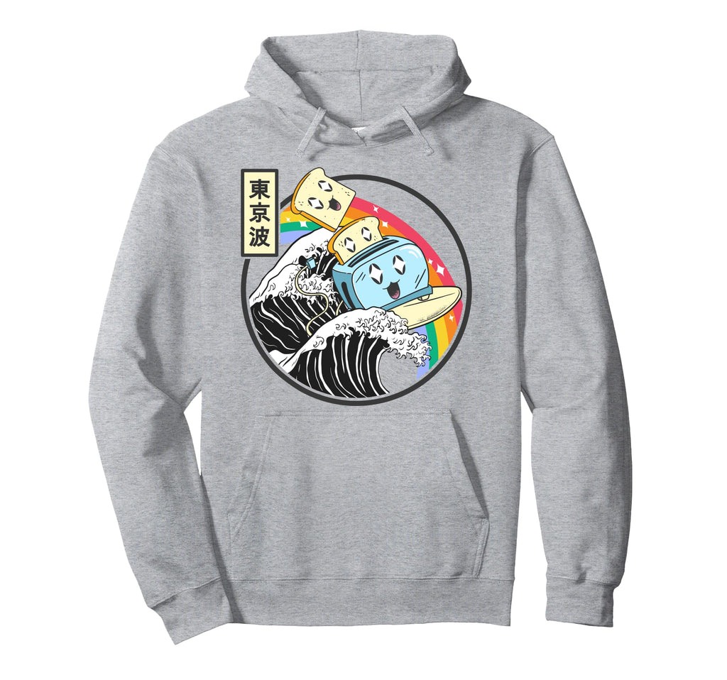 Happy Toaster Surfing Kanagawa Japan Wave Hoodie - Unique Graphic Unisex - T-Shirt, Sweatshirt, Hoodie