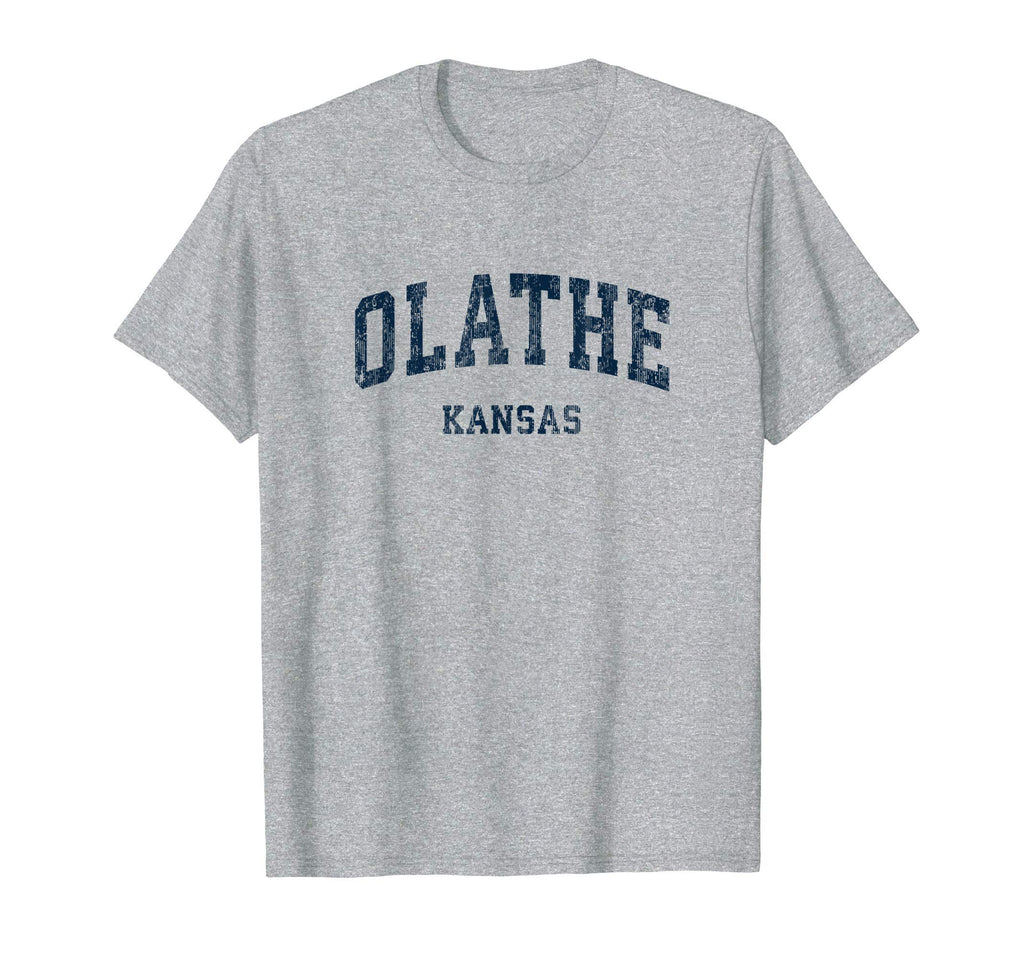 Olathe Kansas Ks Varsity Sports Navy T-Shirt - Unique Graphic for Adults - T-Shirt, Sweatshirt, Hoodie