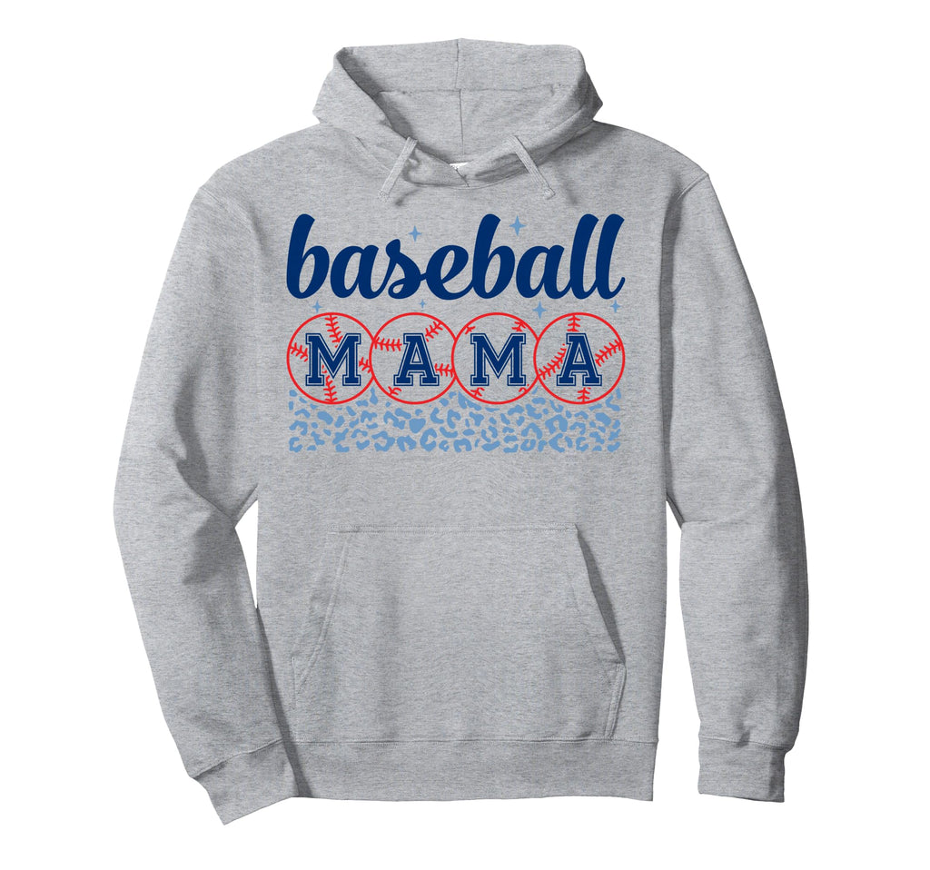 Baseball Mama Mom Leopard Mothers Day Hoodie - Novelty Apparel for Adults - T-Shirt, Sweatshirt, Hoodie