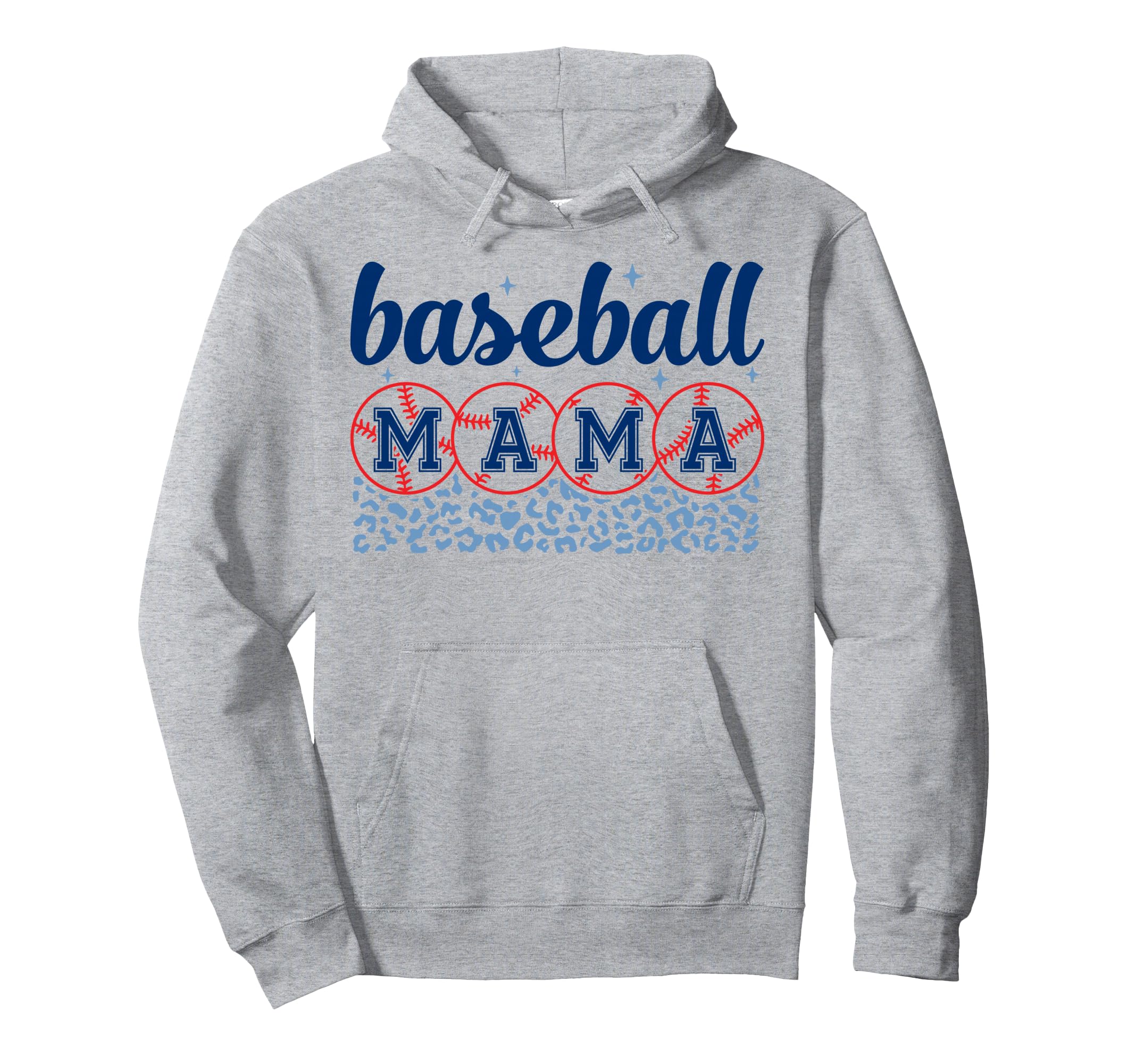 Baseball Mama Mom Leopard Mothers Day Hoodie - Novelty Apparel for Adults - T-Shirt, Sweatshirt, Hoodie