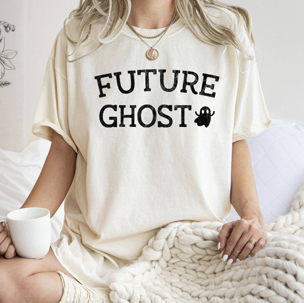 Future Ghost Retro Halloween Black Print - Adult & Kids T-Shirts, Sweatshirts & Hoodies apparel design preview 1