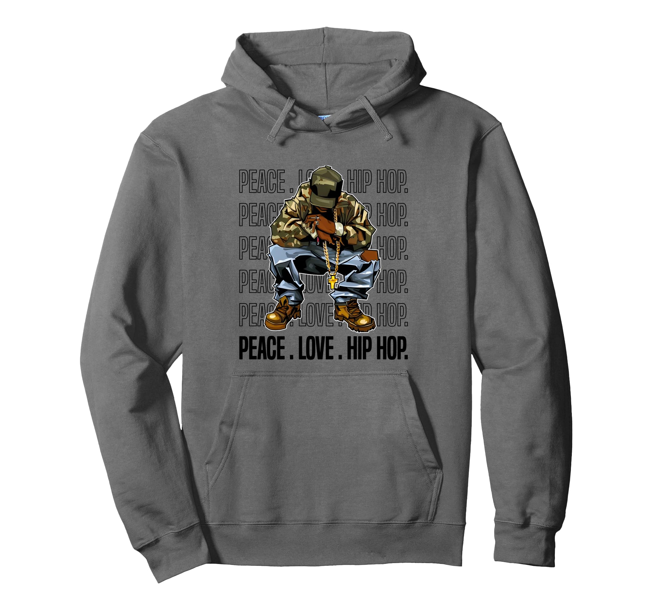 Peace Love Hip Hop Old School 90 Dope Hoodie - Minimalist Print Men Women - T-Shirt, Sweatshirt, Hoodie