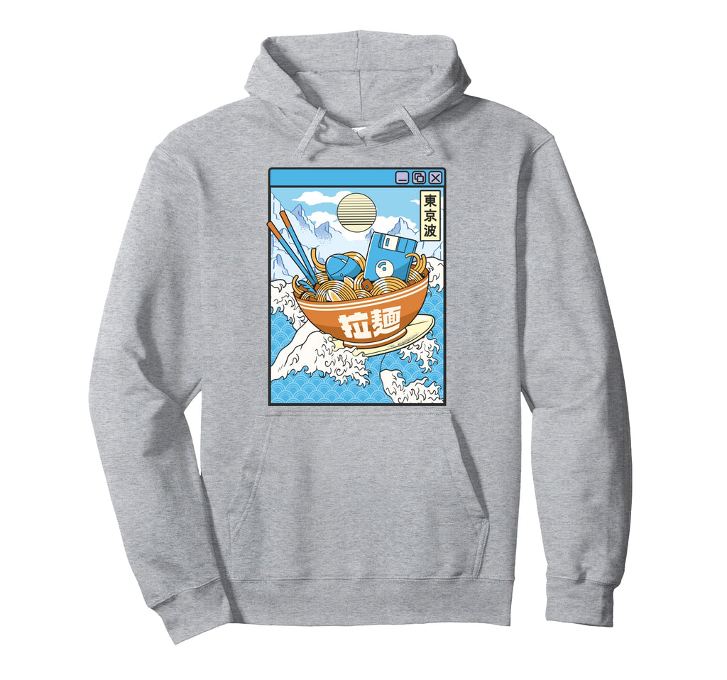 Surfing Digital Ramen Bowl Japanese Hoodie - Streetwear Style Men Women - T-Shirt, Sweatshirt, Hoodie