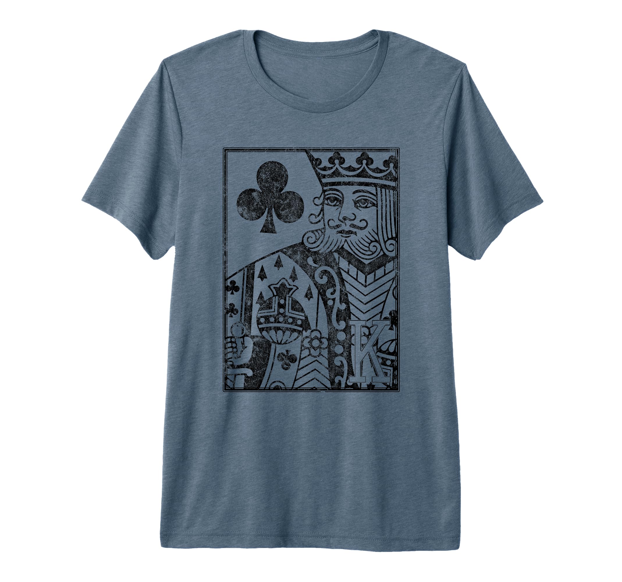 King Clubs Distressed Playing Card Tri T-Shirt - Trendy Graphic Unisex - T-Shirt, Sweatshirt, Hoodie