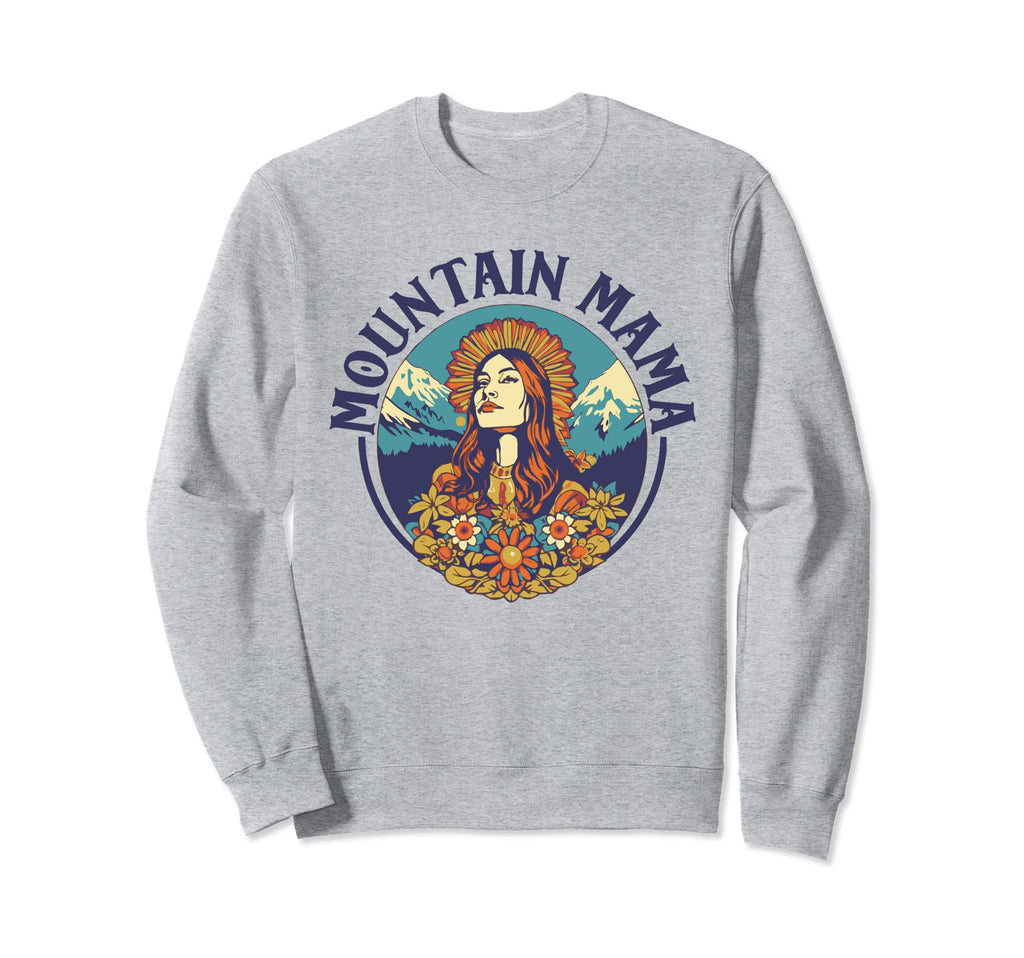 Groovy Mountain Mama Hippie 60S Sweatshirt - Minimalist Print Men Women - T-Shirt, Sweatshirt, Hoodie