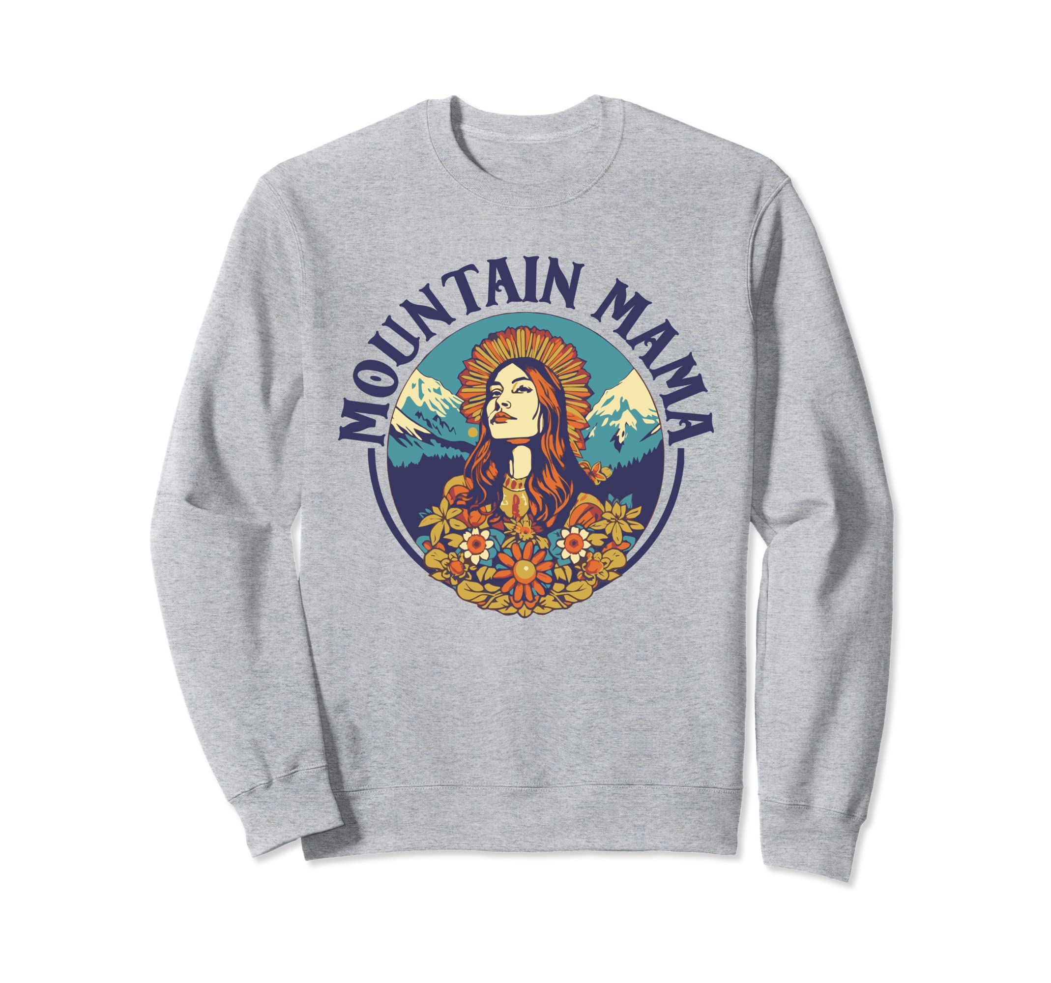 Groovy Mountain Mama Hippie 60S Sweatshirt - Minimalist Print Men Women - T-Shirt, Sweatshirt, Hoodie