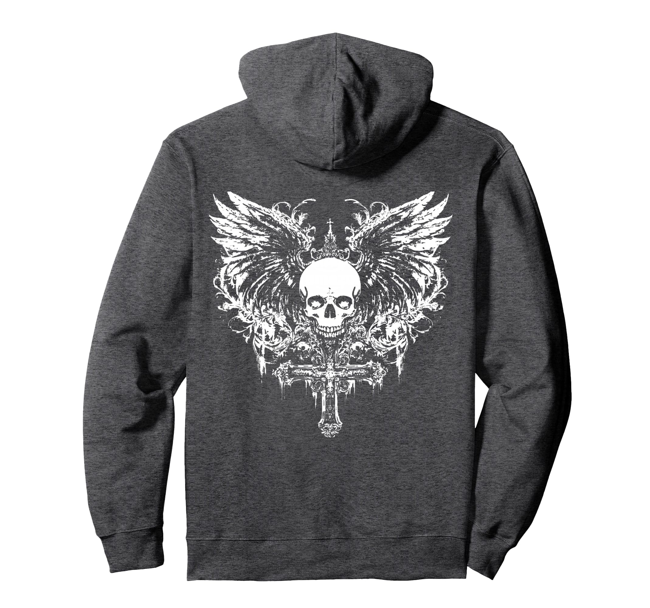 Emo Y2K Grunge Aesthetic Skull Cross Goth Hoodie - Trendy Graphic Unisex - T-Shirt, Sweatshirt, Hoodie