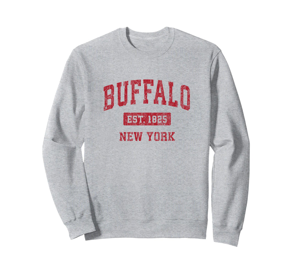 Buffalo New York Ny Sports Red Sweatshirt - Trendy Graphic Men Women - T-Shirt, Sweatshirt, Hoodie