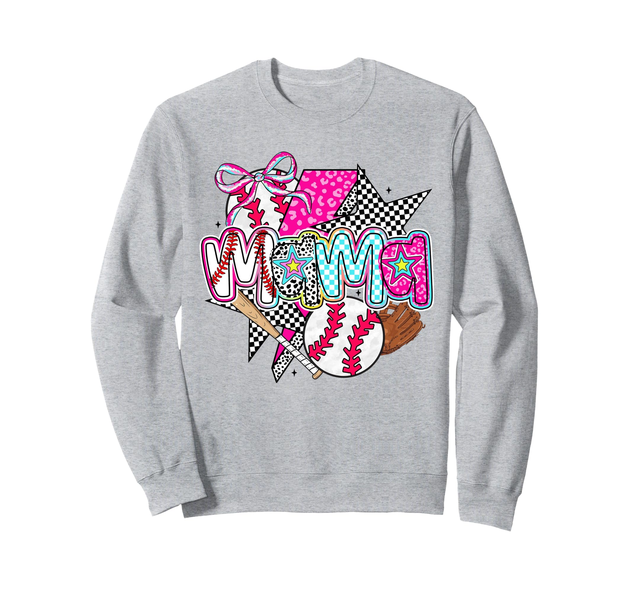 Baseball Mama Coquette Bow Game Day Sweatshirt - Novelty Apparel Unisex - T-Shirt, Sweatshirt, Hoodie