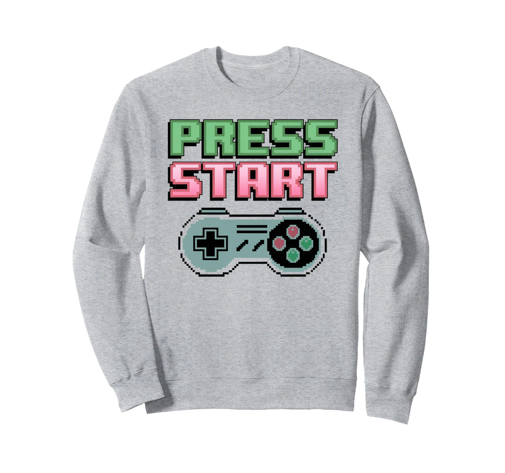 Gaming Press Start Gaming Sweatshirt - Casual Everyday Wear Men Women - T-Shirt, Sweatshirt, Hoodie