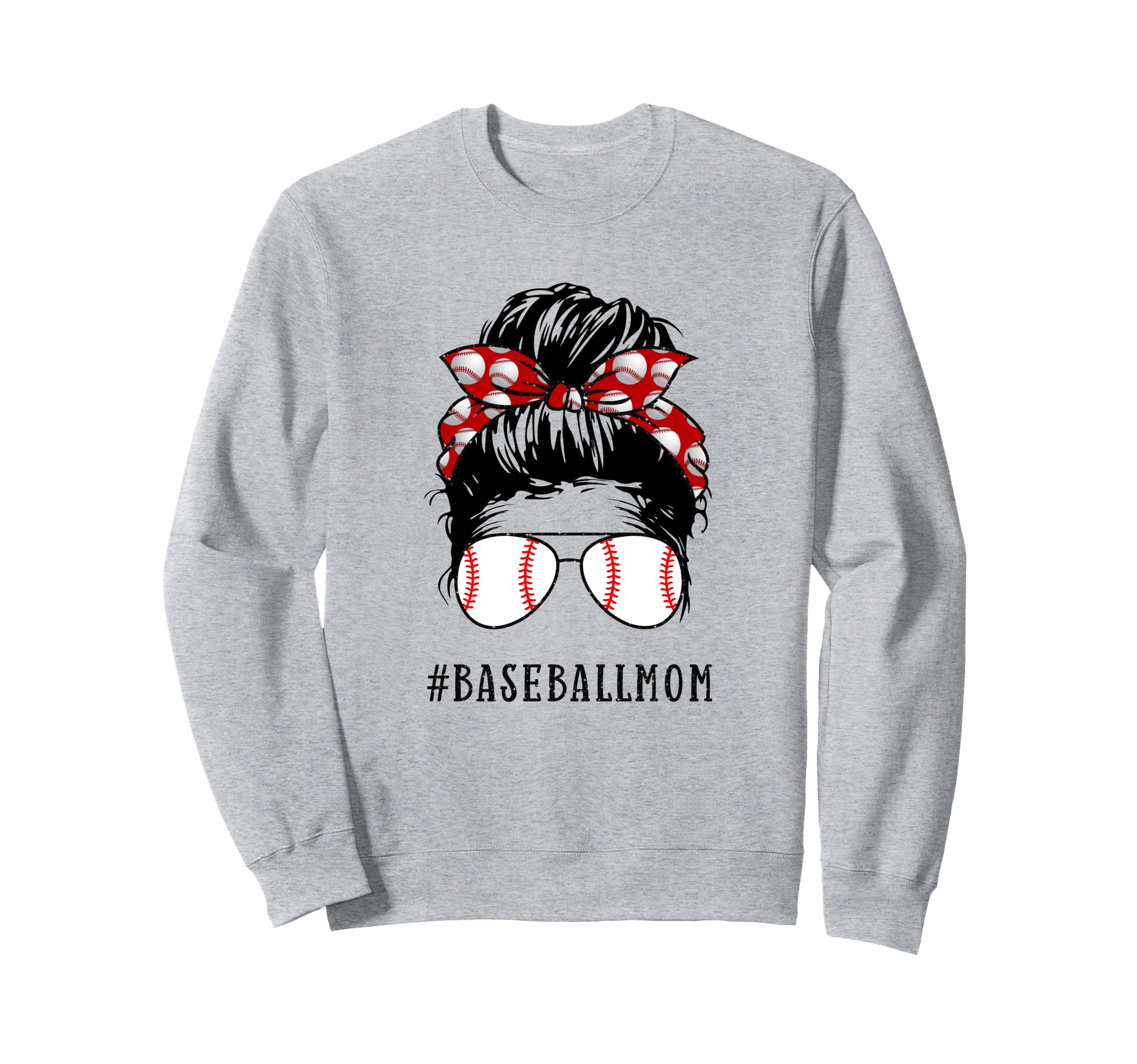 Mom Messy Hair Bun Aviators Glasses Sweatshirt - Trendy Graphic for Adults - T-Shirt, Sweatshirt, Hoodie