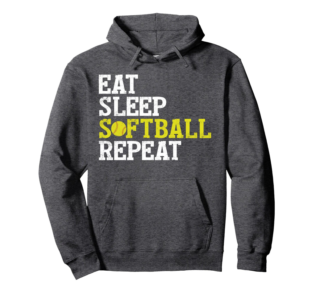 Eat Sleep Softball Repeat Gift Hoodie - Streetwear Style Men Women - T-Shirt, Sweatshirt, Hoodie
