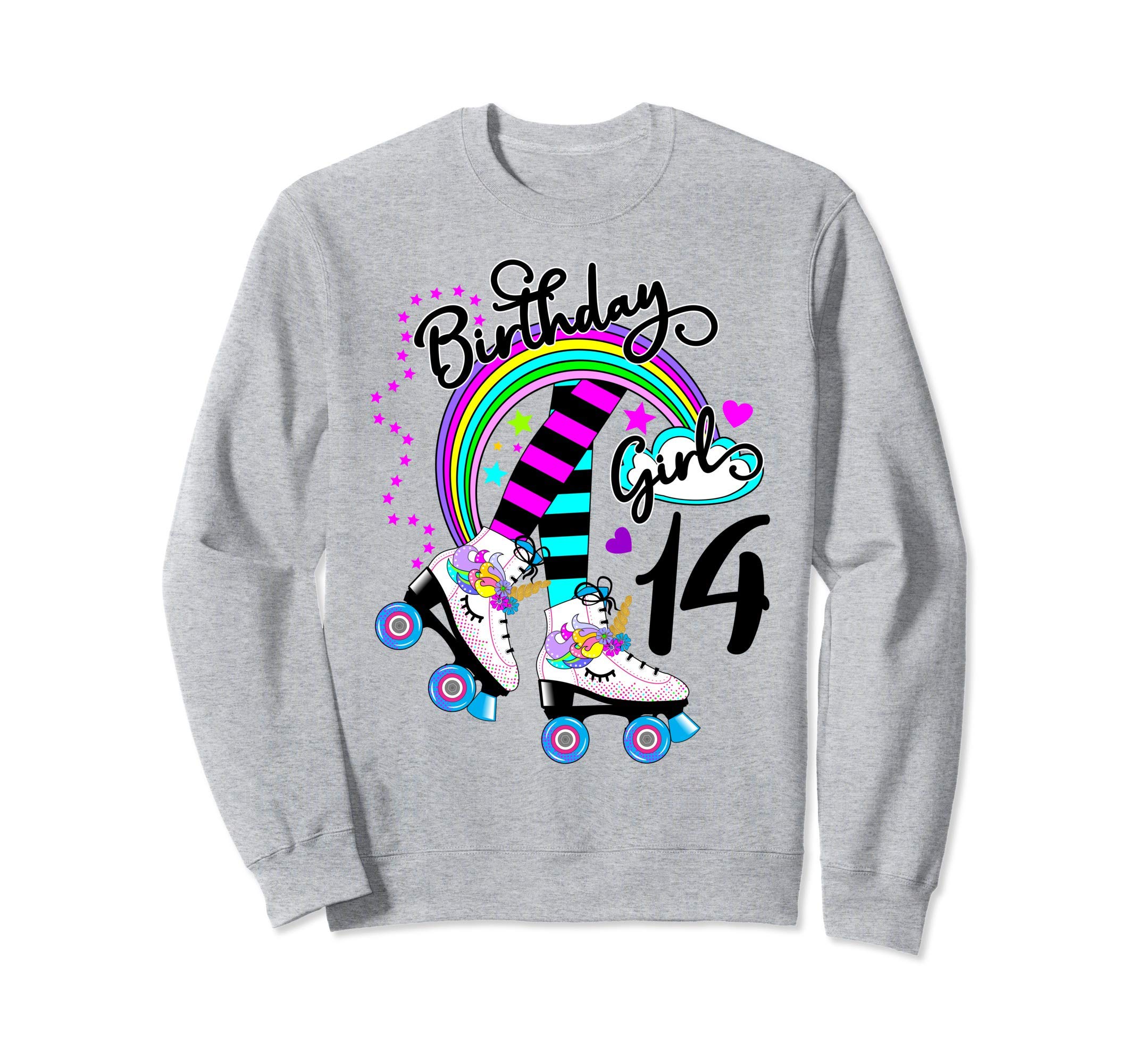 14Th Unicorn Roller Skate Birthday Sweatshirt - Minimalist Print Men Women - T-Shirt, Sweatshirt, Hoodie