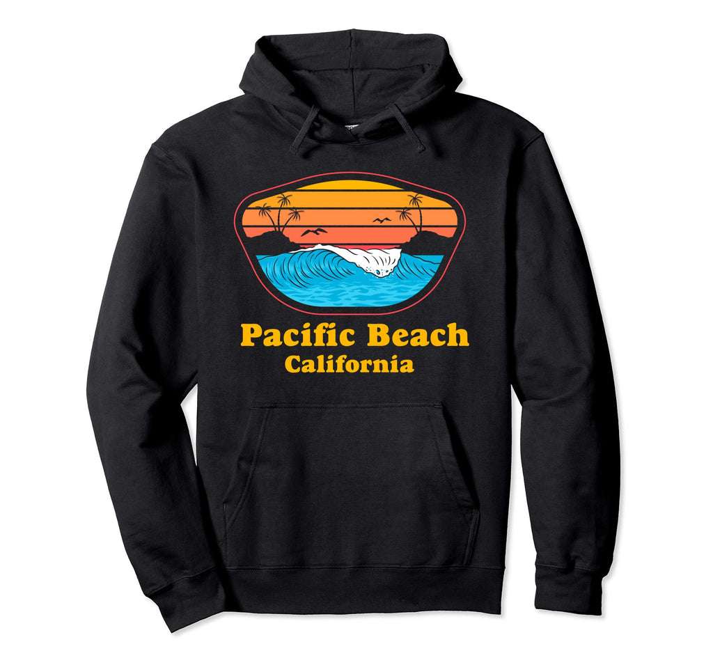 Pacific Beach California Sunset Surfer Hoodie - Fun Novelty Design Unisex - T-Shirt, Sweatshirt, Hoodie