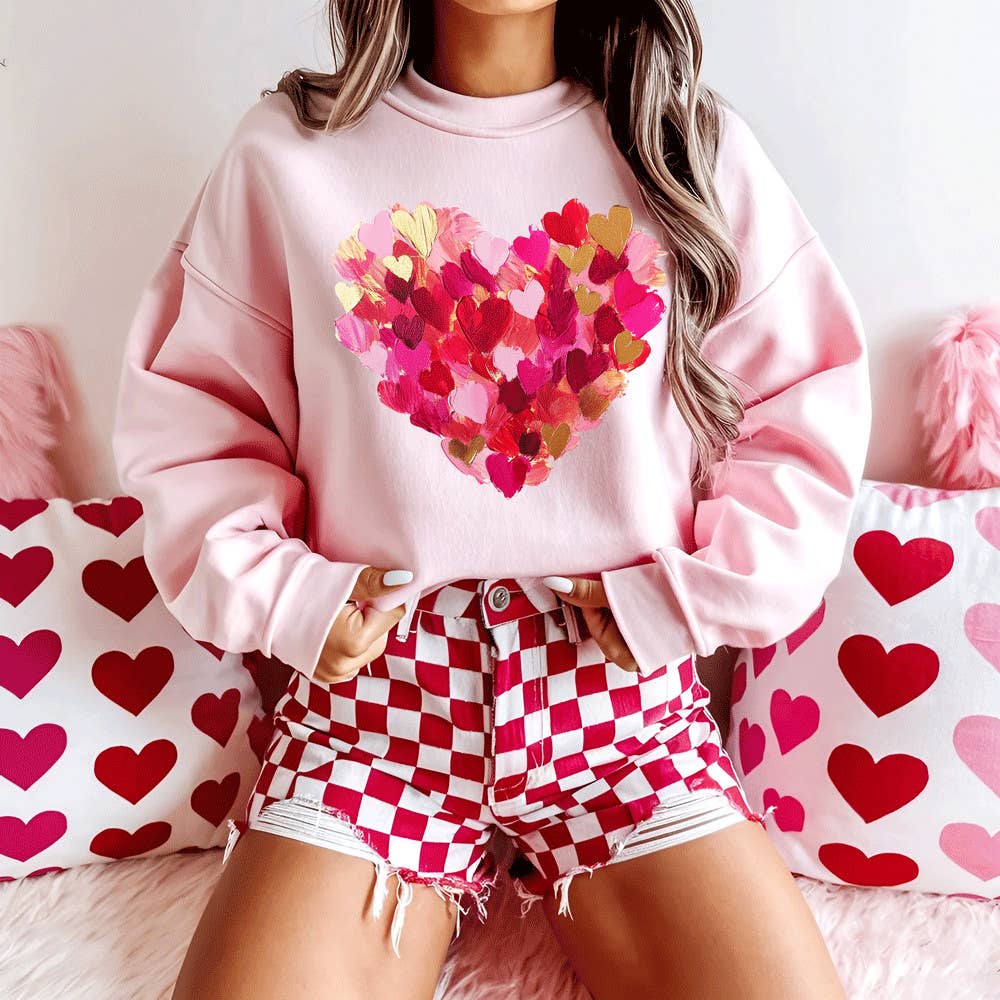 Brushstrokes Heart Valentine's Day - Adult & Kids T-Shirts, Sweatshirts & Hoodies apparel design preview 1