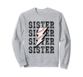 Baseball Sister Lightning Bolt Sweatshirt - Graphic Print for Adults - T-Shirt, Sweatshirt, Hoodie