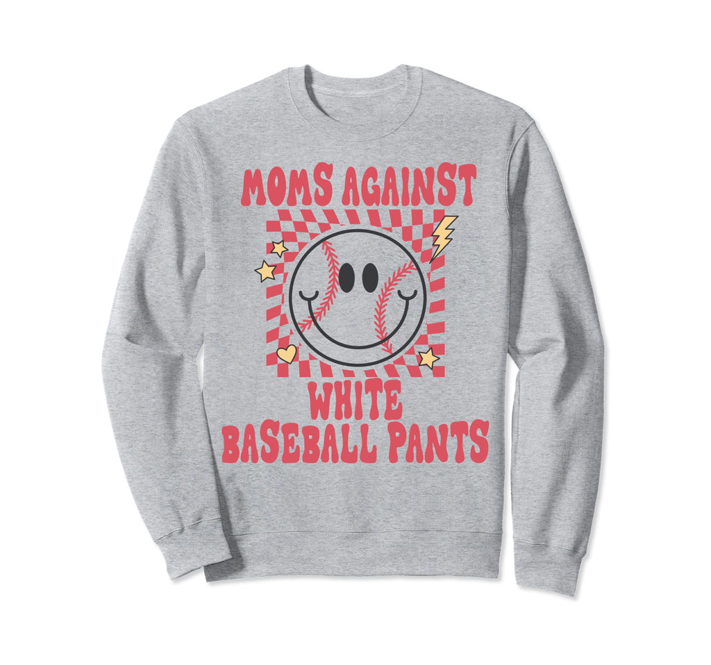 Moms Against White Baseball Pants Sweatshirt - Minimalist Print Men Women - T-Shirt, Sweatshirt, Hoodie