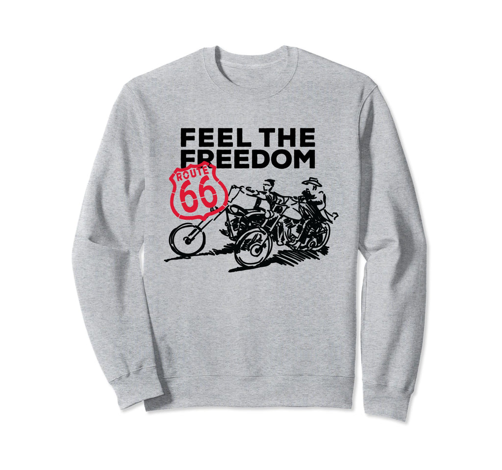 Route 66 Feel Freedom Sweatshirt - Minimalist Print Men Women - T-Shirt, Sweatshirt, Hoodie