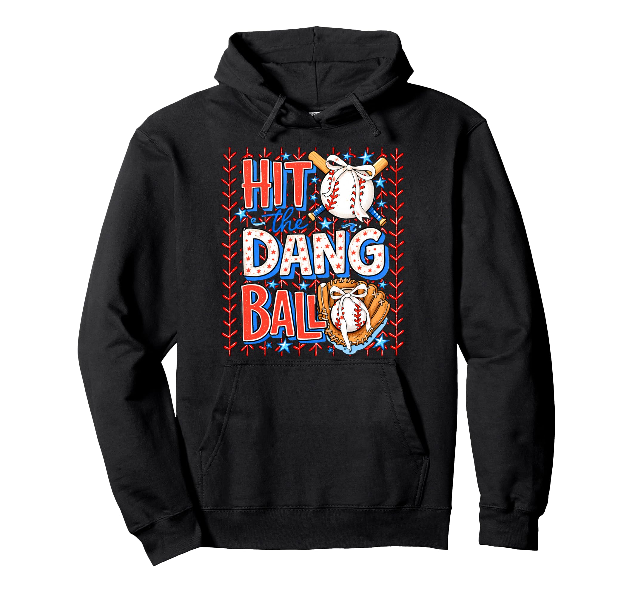 Hit Dang Ball Baseball Season Game Day Hoodie - Trendy Graphic Men Women - T-Shirt, Sweatshirt, Hoodie