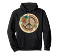Peace Sign Floral Boho Hippie Aesthetic Hoodie - Graphic Print Men Women - T-Shirt, Sweatshirt, Hoodie