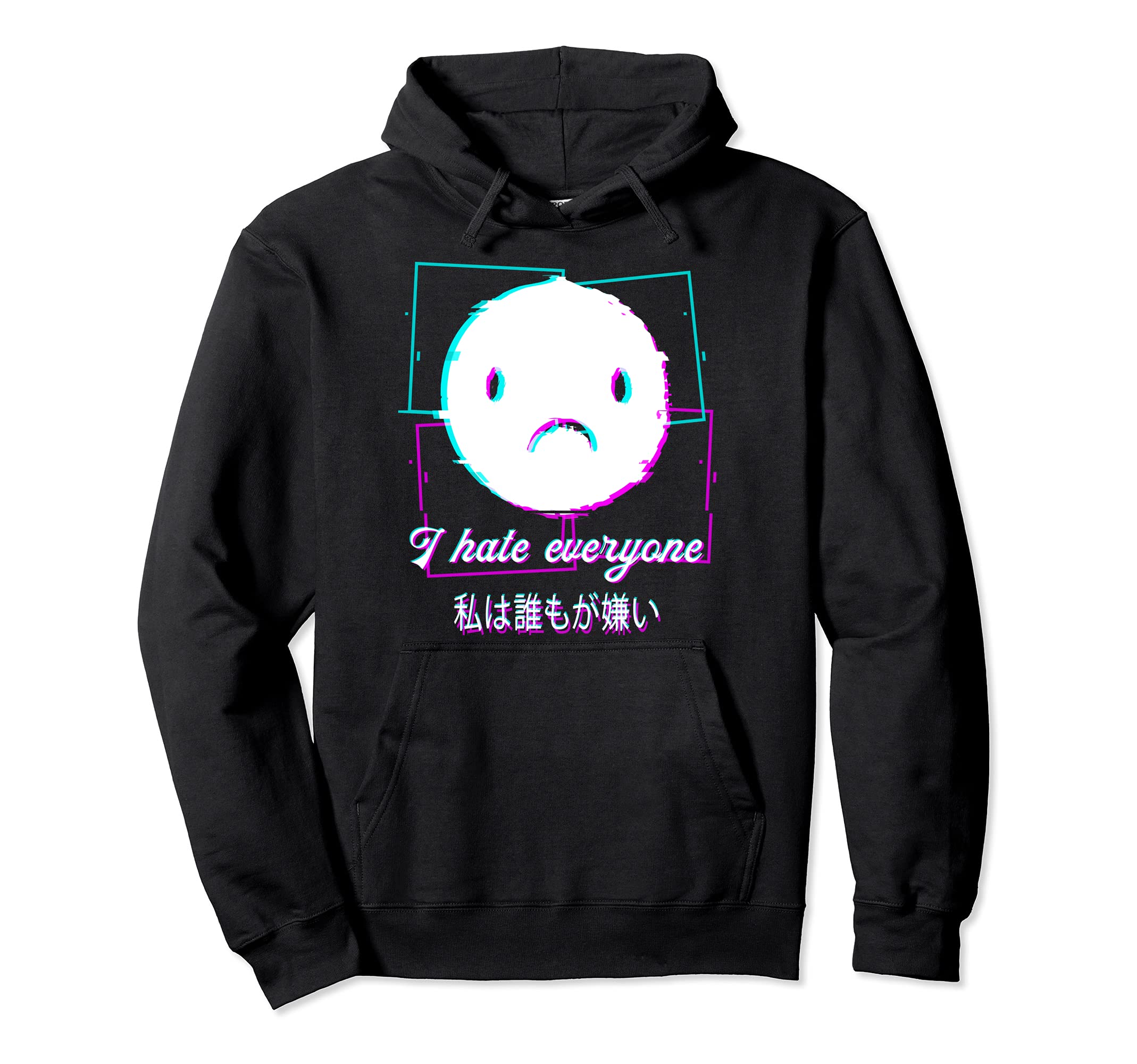 I Hate Everyone Aesthetic Vaporwave Hoodie - Fun Novelty Design Men Women - T-Shirt, Sweatshirt, Hoodie