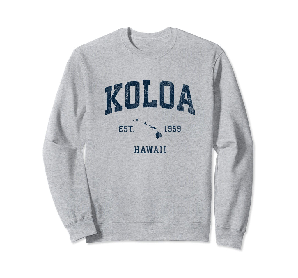 Koloa Hawaii Hi Athletic Navy Sweatshirt - Casual Everyday Wear Men Women - T-Shirt, Sweatshirt, Hoodie