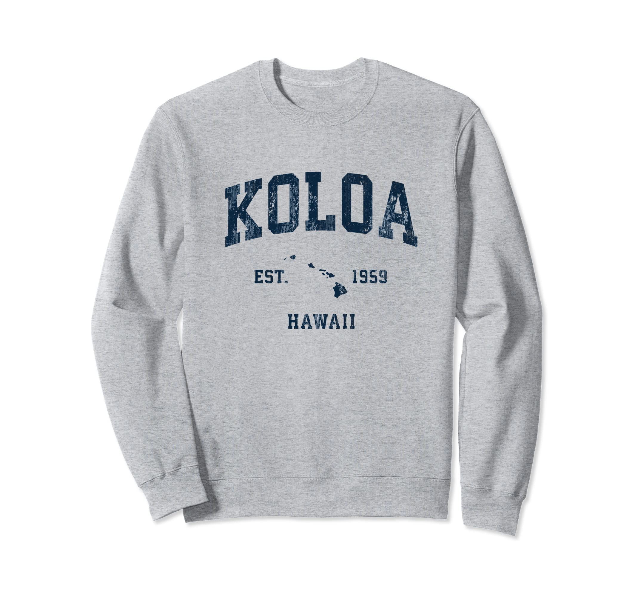 Koloa Hawaii Hi Athletic Navy Sweatshirt - Casual Everyday Wear Men Women - T-Shirt, Sweatshirt, Hoodie