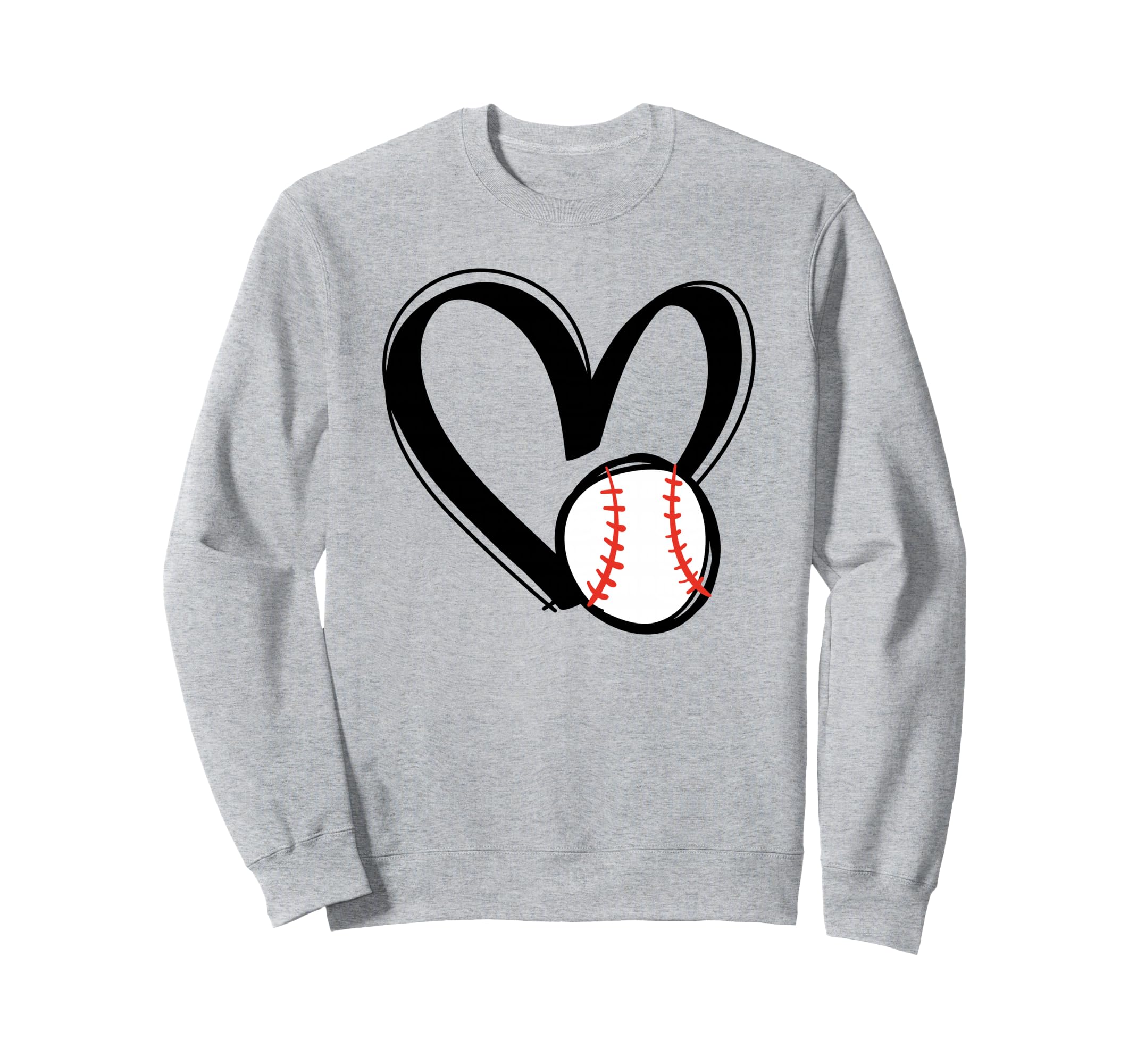 Love Baseball Heart Sweatshirt - Trendy Graphic Unisex - T-Shirt, Sweatshirt, Hoodie