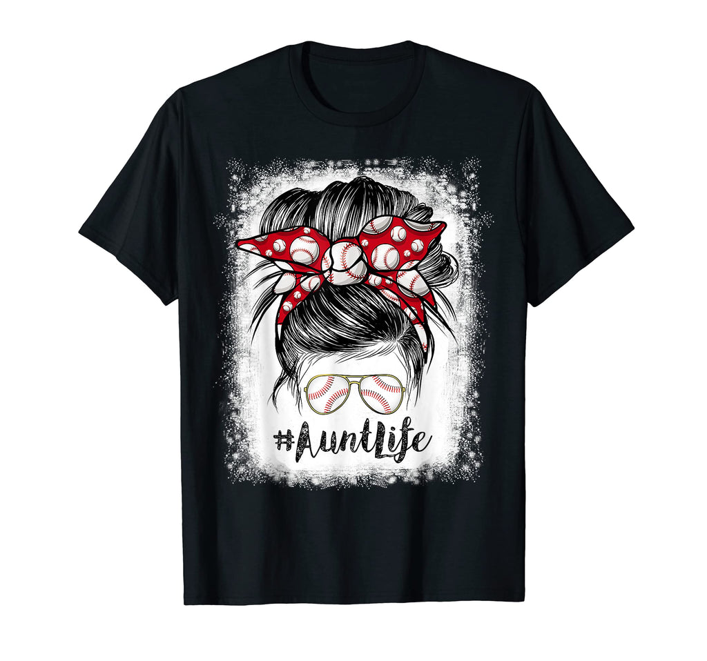 Bleached Baseball Aunt Life T-Shirt - Casual Everyday Wear for Adults - T-Shirt, Sweatshirt, Hoodie