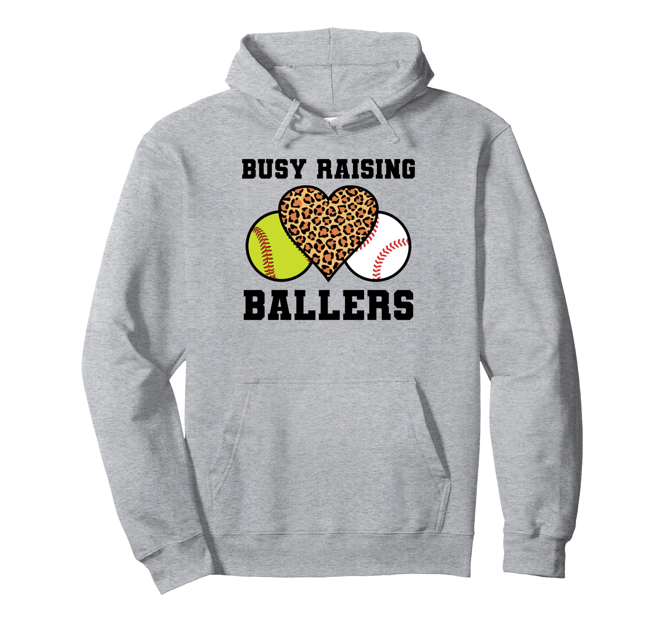 Busy Raising Ballers Softball Hoodie - Casual Everyday Wear for Adults - T-Shirt, Sweatshirt, Hoodie