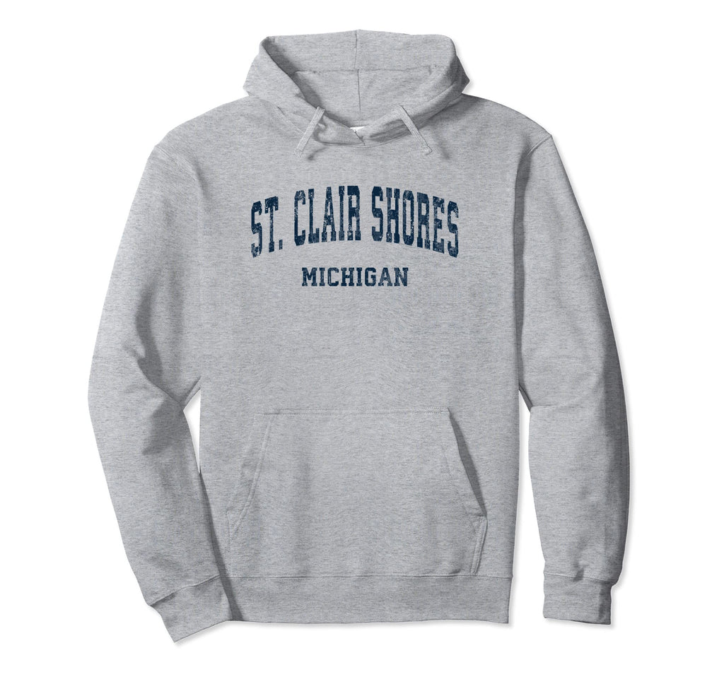 St Clair Shores Michigan Mi Varsity Hoodie - Minimalist Print Men Women - T-Shirt, Sweatshirt, Hoodie