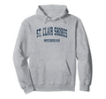 St Clair Shores Michigan Mi Varsity Hoodie - Minimalist Print Men Women - T-Shirt, Sweatshirt, Hoodie