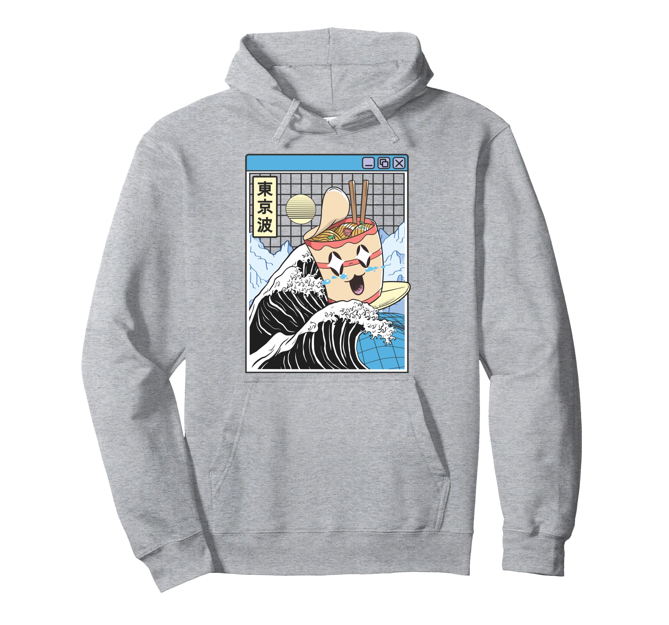 Instant Ramen Noodles Surfing Japanese Hoodie - Fun Novelty Design Unisex - T-Shirt, Sweatshirt, Hoodie
