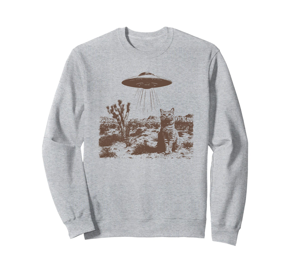 Ufo Cowboy Cat Sweatshirt - Unique Graphic Men Women - T-Shirt, Sweatshirt, Hoodie