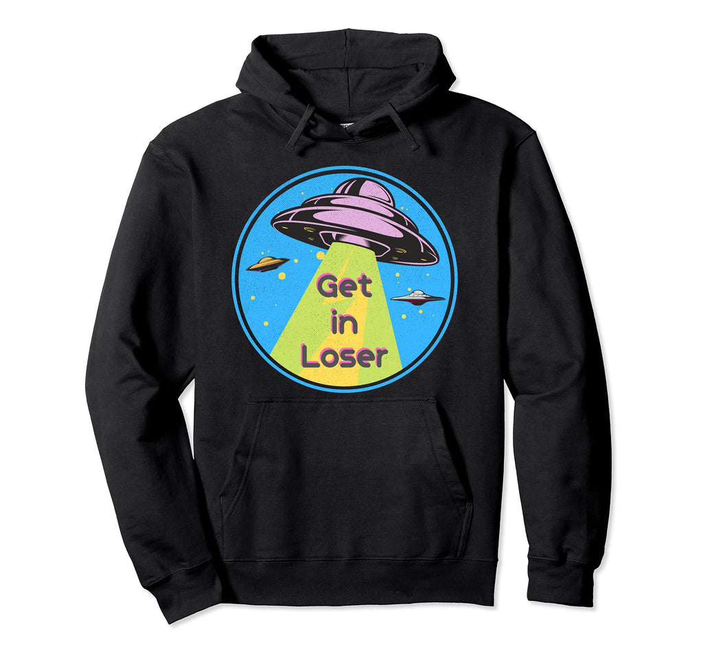 Get Loser Alien Spaceship Abduction Hoodie - Novelty Apparel for Adults - T-Shirt, Sweatshirt, Hoodie